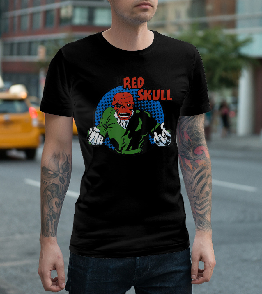 Marvel The Red Skull Classic Badge Vintage Comic T-Shirt