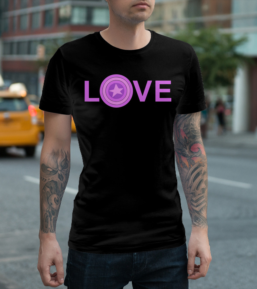 Marvel Valentines Day Captain America Pink Love Shield T-Shirt