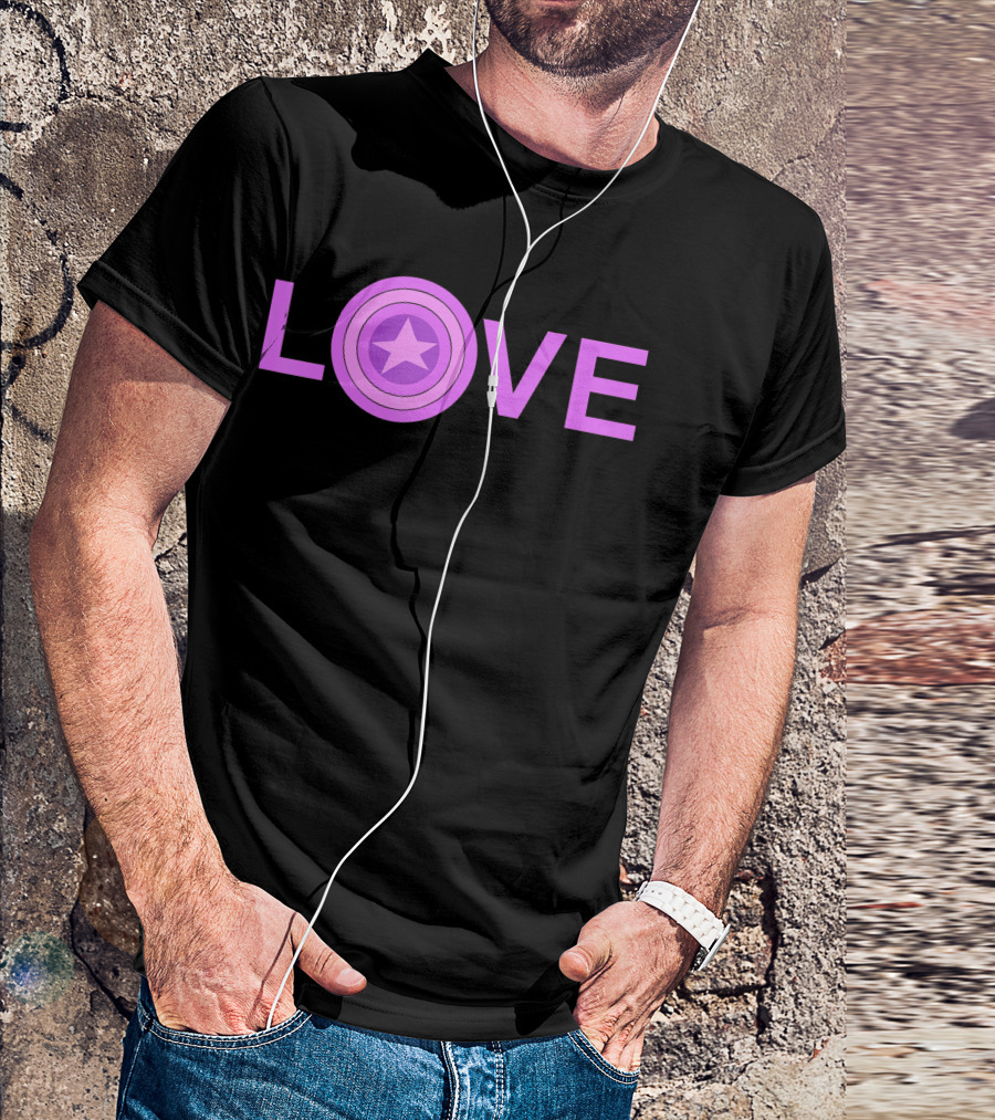 Marvel Valentines Day Captain America Pink Love Shield T-Shirt