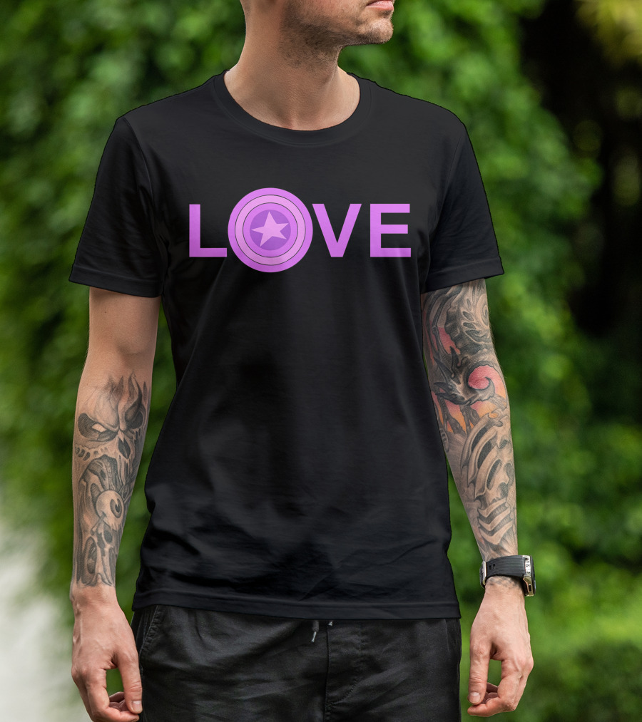 Marvel Valentines Day Captain America Pink Love Shield T-Shirt