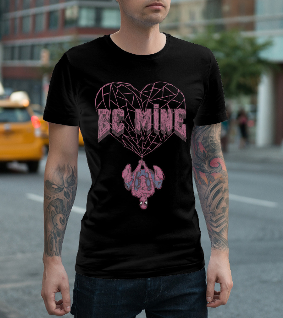 Marvel Valentine's Day Spider-Man Be Mine Heart Web T-Shirt