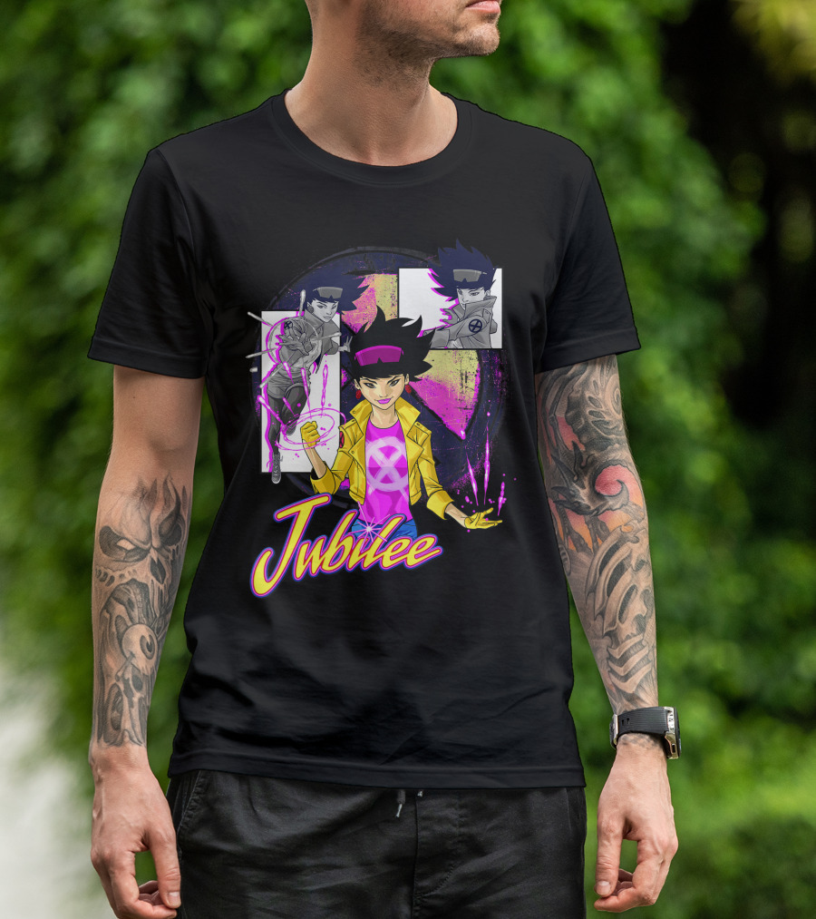 Jubilee Marvel X Men Collage Panel Vibrant T-Shirt