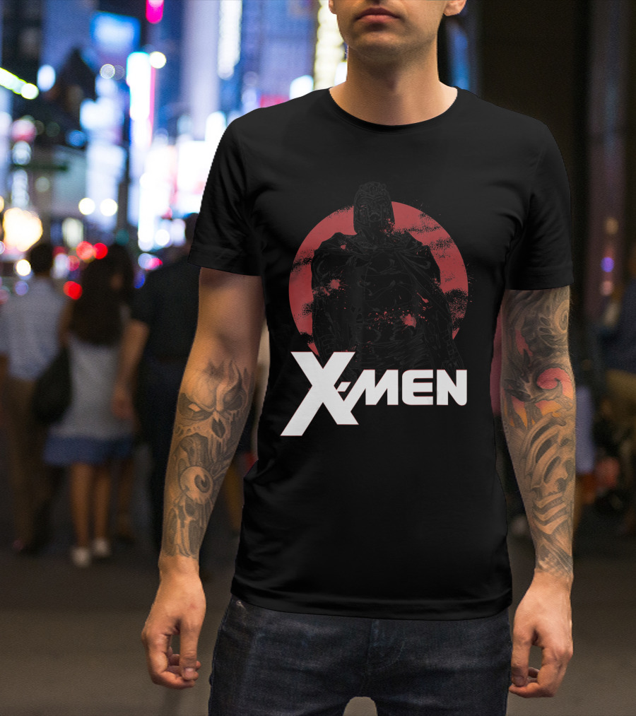 X Men Magneto Classic Epic Stance Red Circle Background T-Shirt