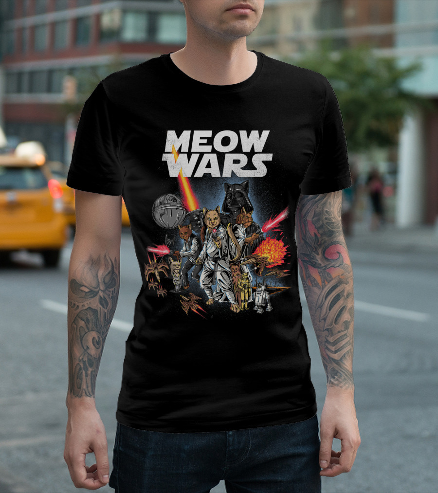 Meow Wars Cat Star Parody Galactic Battle Cats T-Shirt