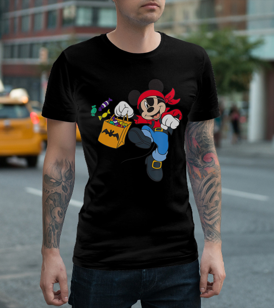 Disney Mickey Mouse Pirate Halloween Candy Bag T-Shirt