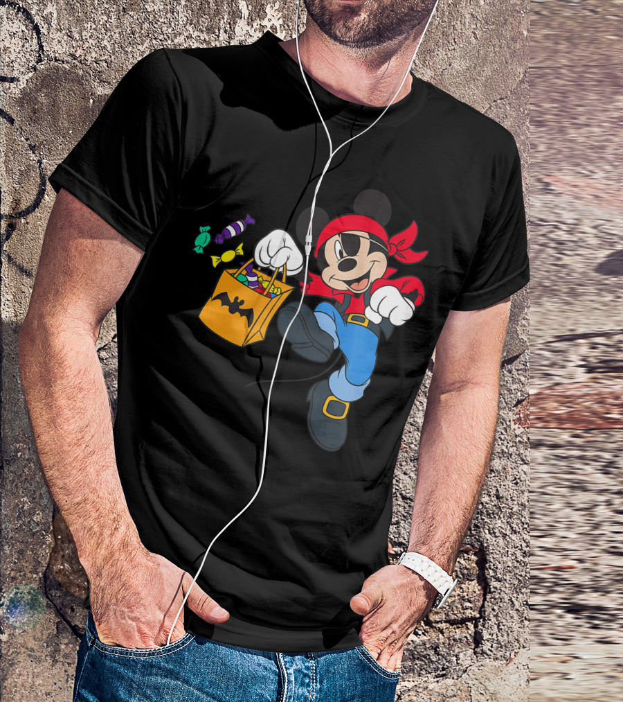Disney Mickey Mouse Pirate Halloween Candy Bag T-Shirt