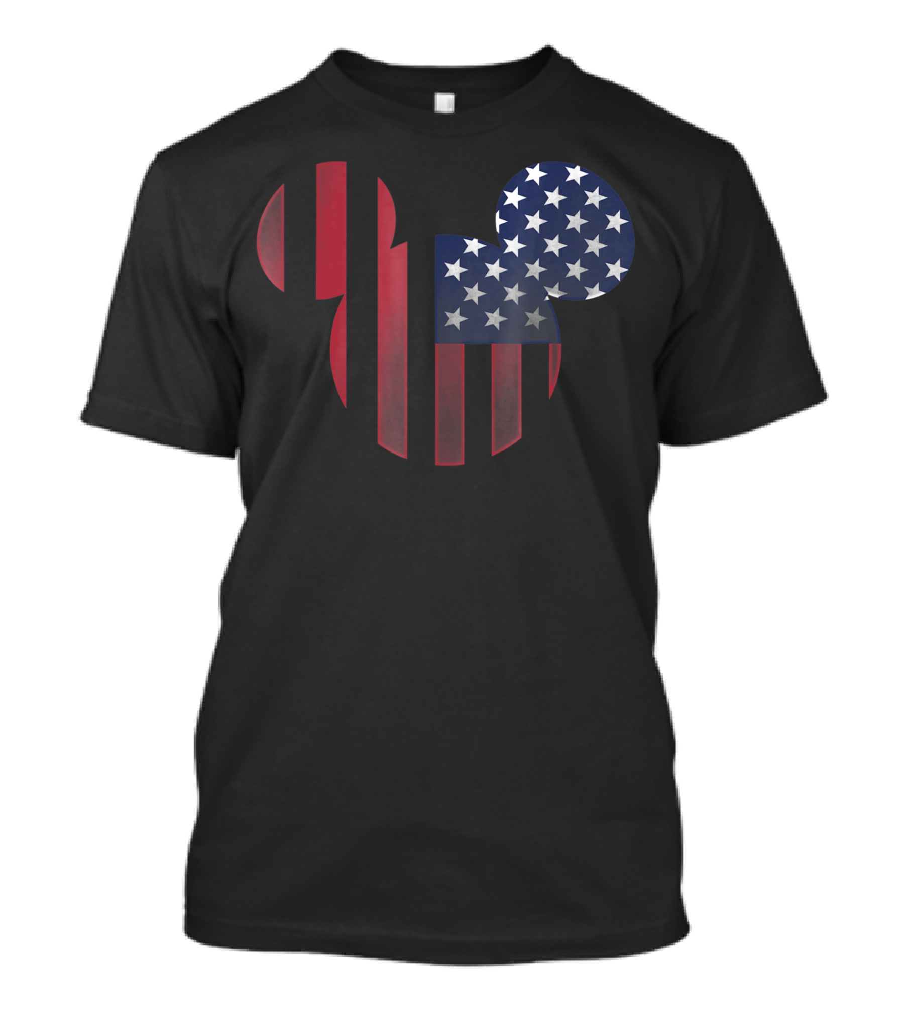 Disney Mickey Mouse American Flag Ears Shape T-Shirt