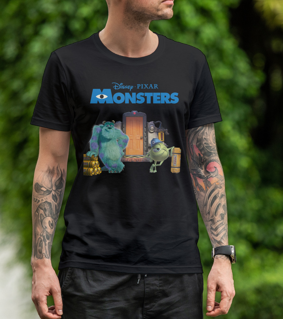 Disney Pixar Monsters Inc Door Scream Factory Sulley Mike T-Shirt