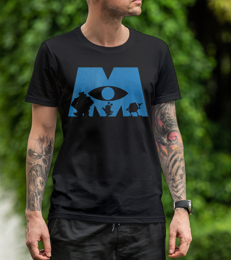 Disney Monsters Inc Characters In Blue M T-Shirt