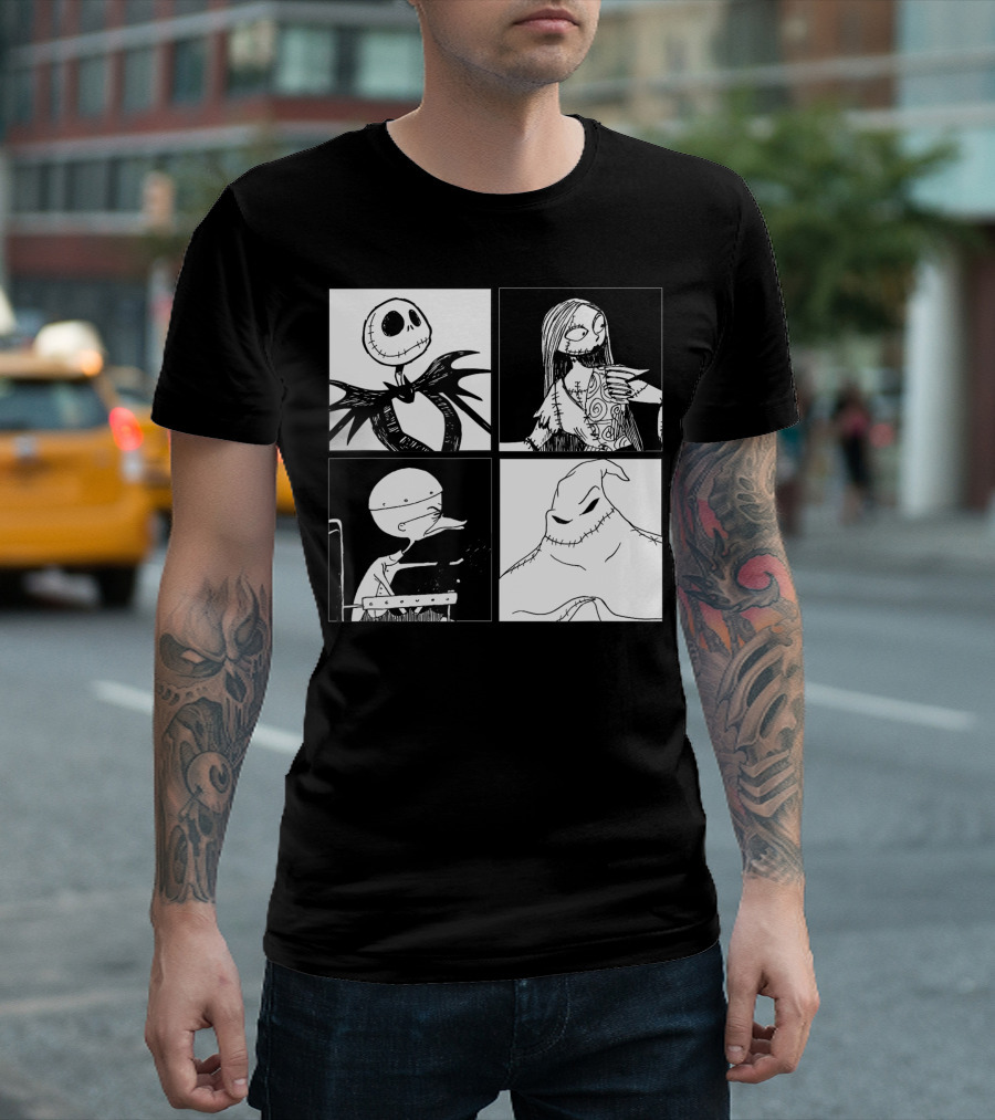 Disney Nightmare Before Christmas Jack Sally Lock Shock Oogie Boogie Four Box T-Shirt