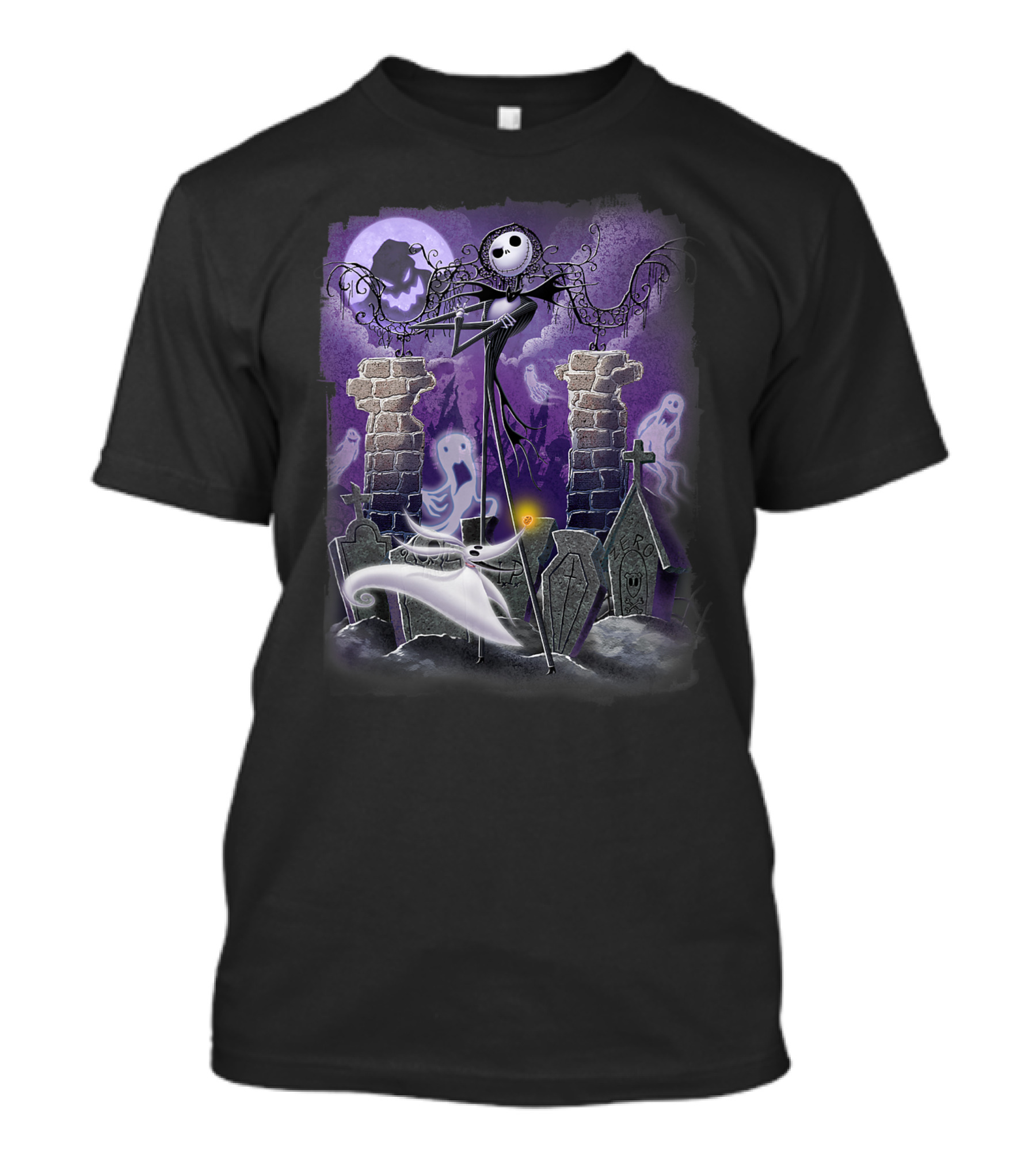 Disney The Nightmare Before Christmas Jack Skellington Graveyard Scene T-Shirt
