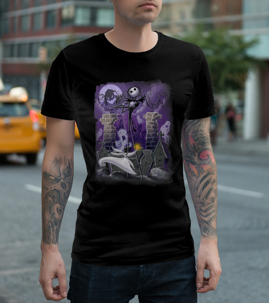 Disney The Nightmare Before Christmas Jack Skellington Graveyard Scene T-Shirt
