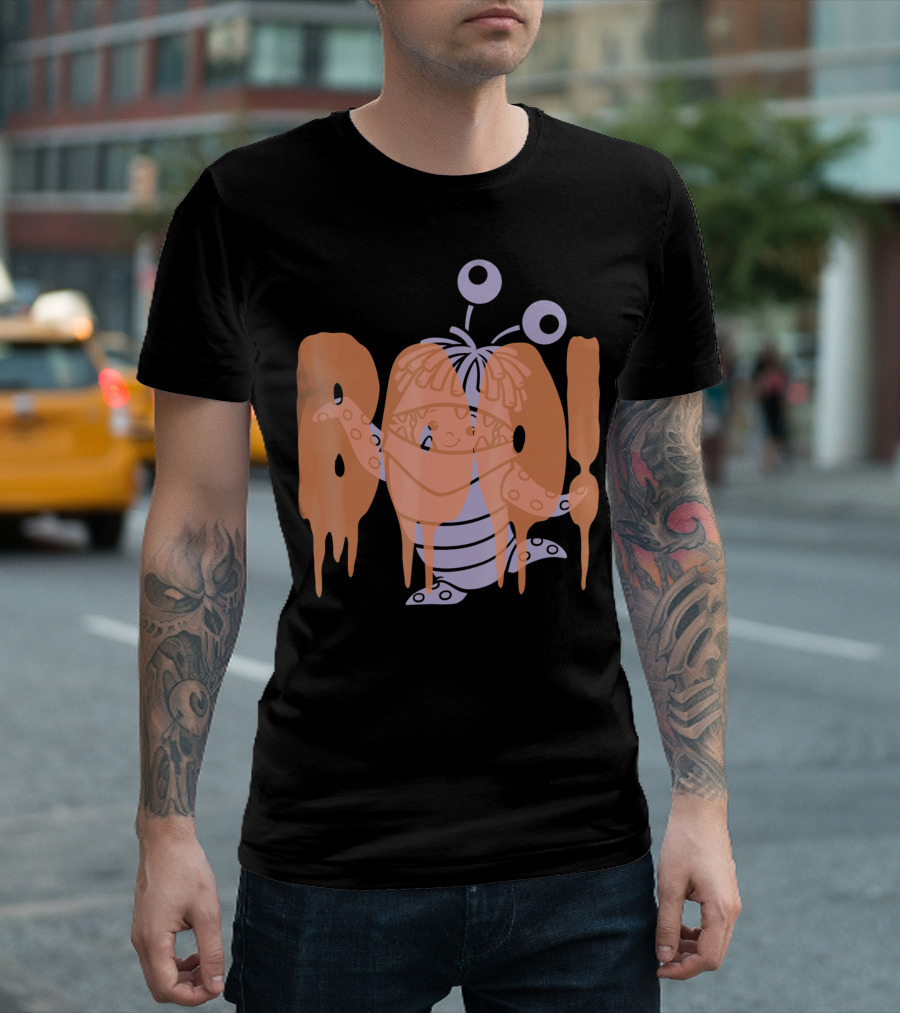 Disney Pixar Monsters Inc Boo Dripping Halloween Text T-Shirt