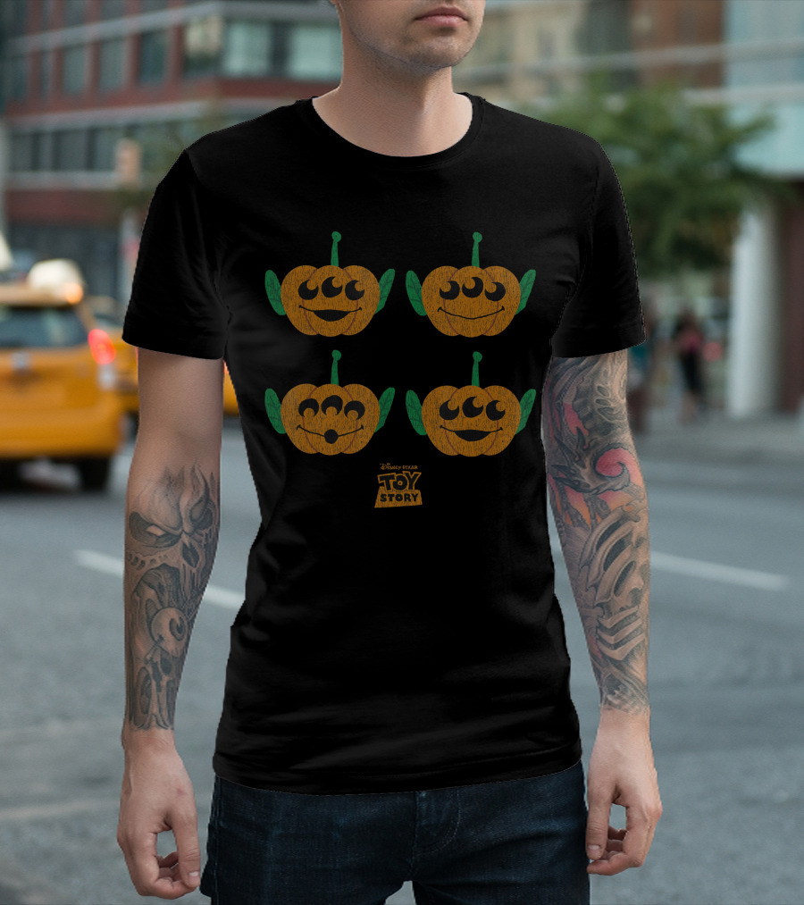 Disney Pixar Toy Story Alien Pumpkins Halloween Faces T-Shirt