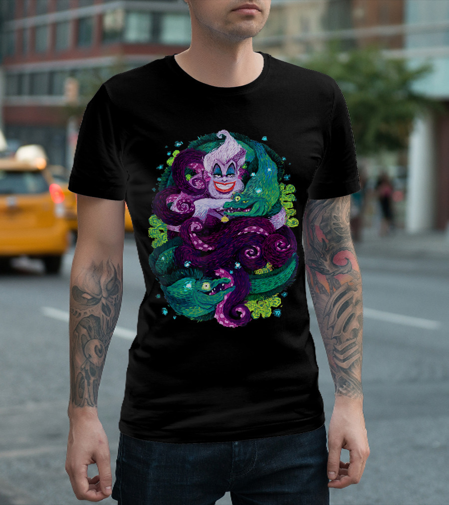 The Little Mermaid Ursula Sea Witch Colorful Painting XL Villain Scene T-Shirt