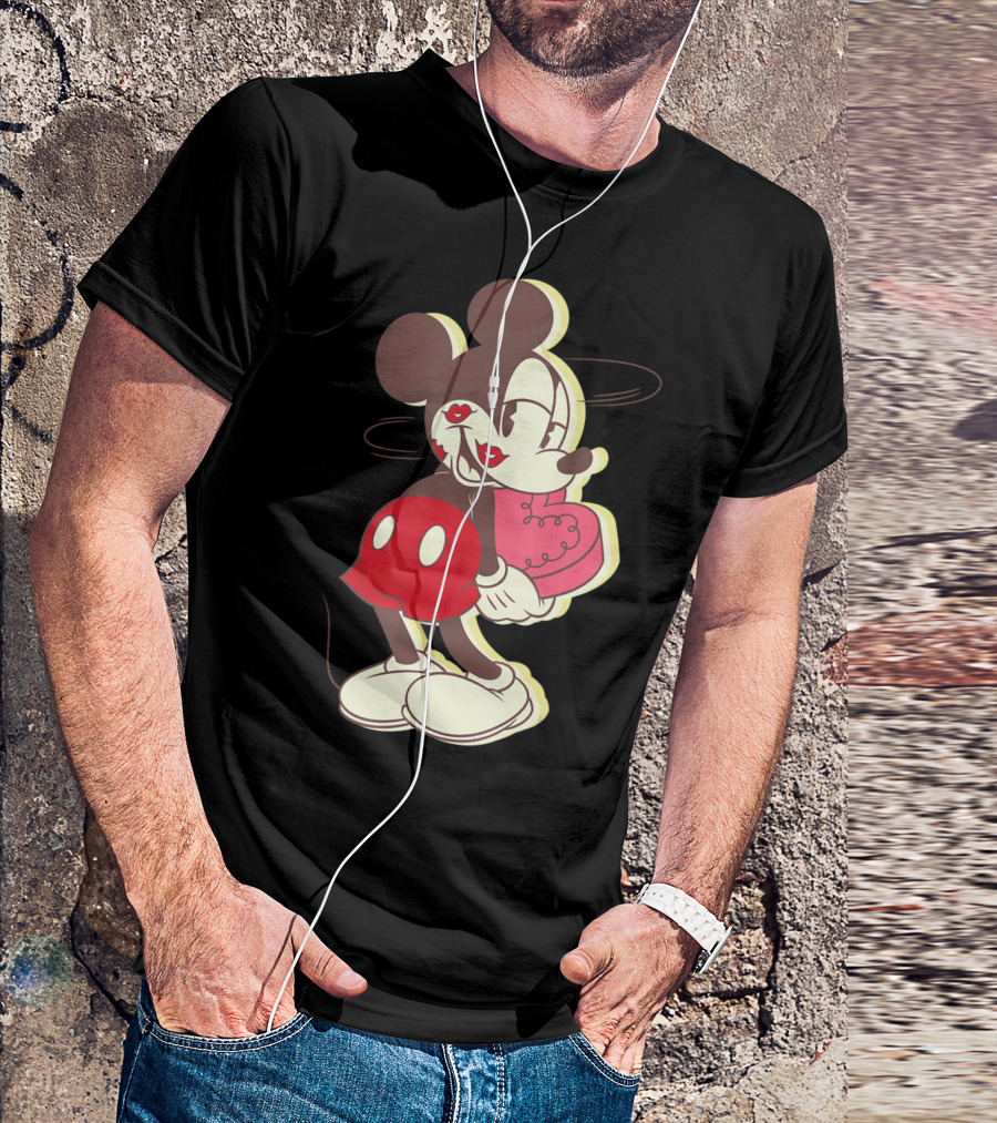 Disney Vintage Mickey Mouse Heart-Eyed Dizzy Love T-Shirt