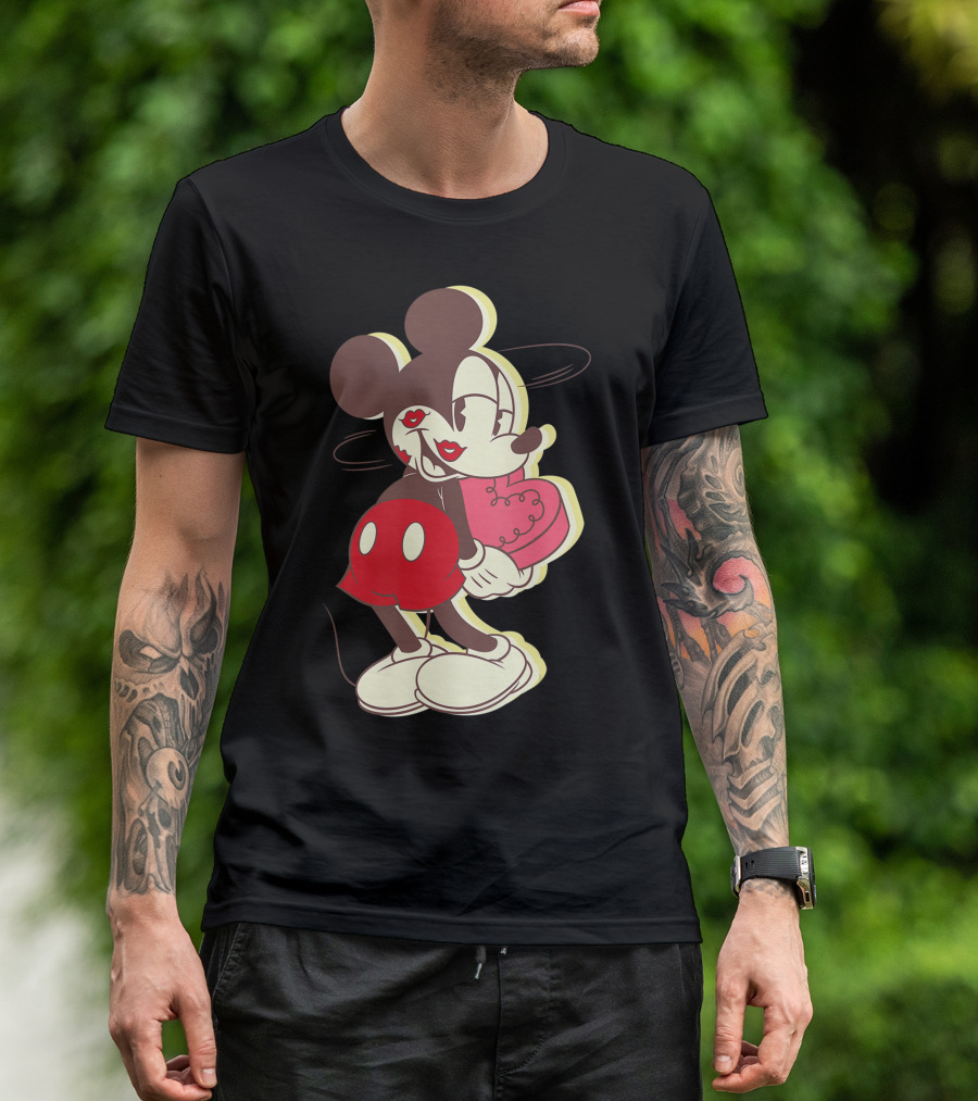 Disney Vintage Mickey Mouse Heart-Eyed Dizzy Love T-Shirt