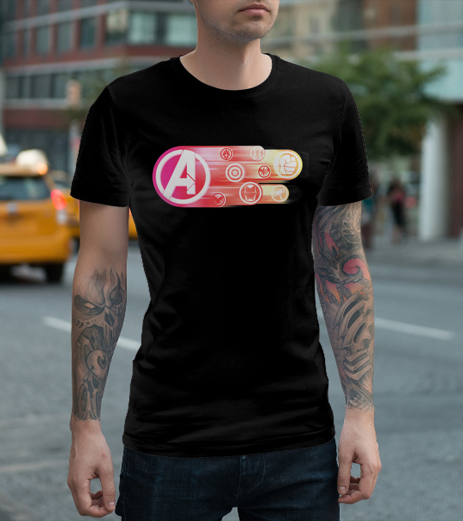 Avengers Endgame Super Hero Logos Iconic Symbols T-Shirt