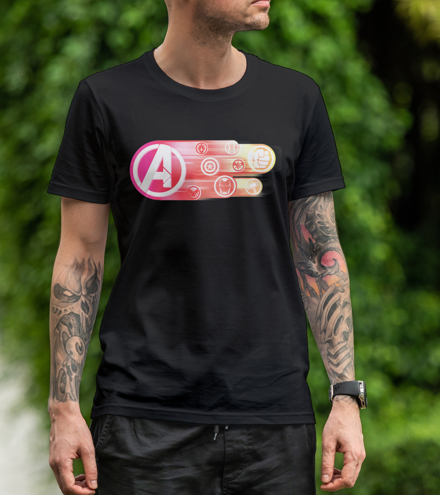 Avengers Endgame Super Hero Logos Iconic Symbols T-Shirt