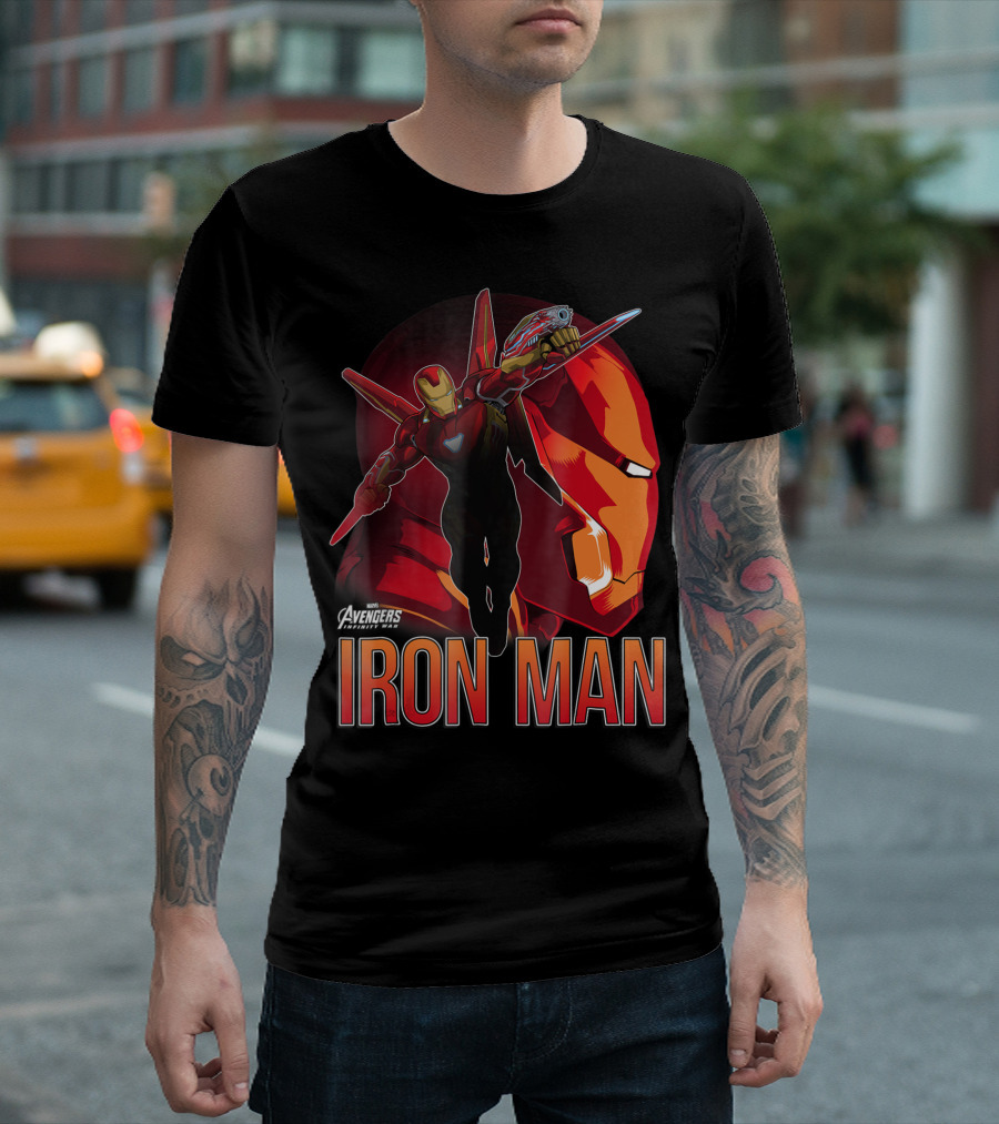 Marvel Avengers Infinity War Iron Man Flying Heroic Profile T-Shirt