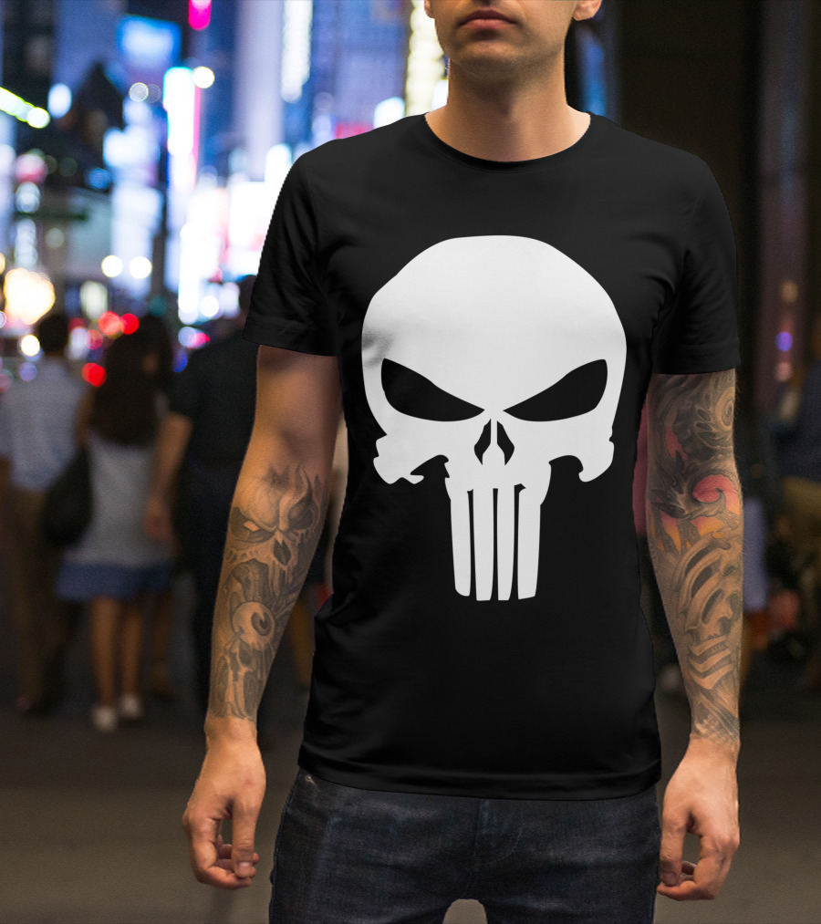 Marvel Punisher Classic Skull Symbol Iconic T-Shirt