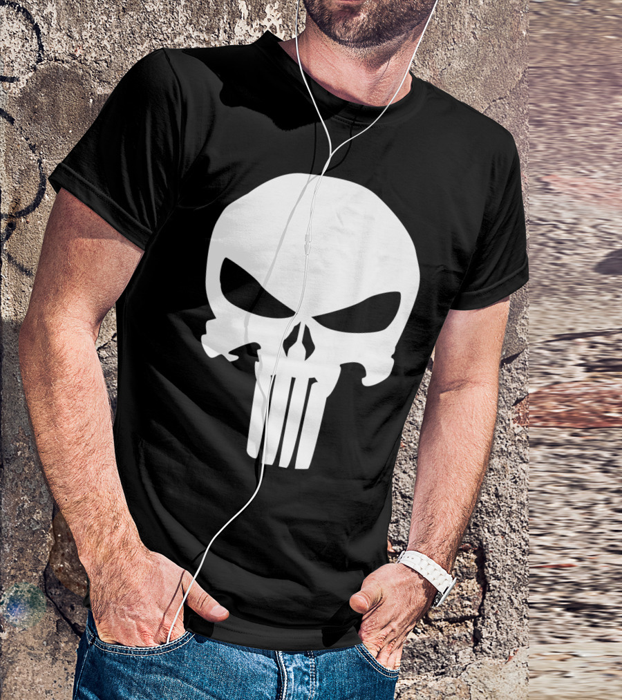 Marvel Punisher Classic Skull Symbol Iconic T-Shirt