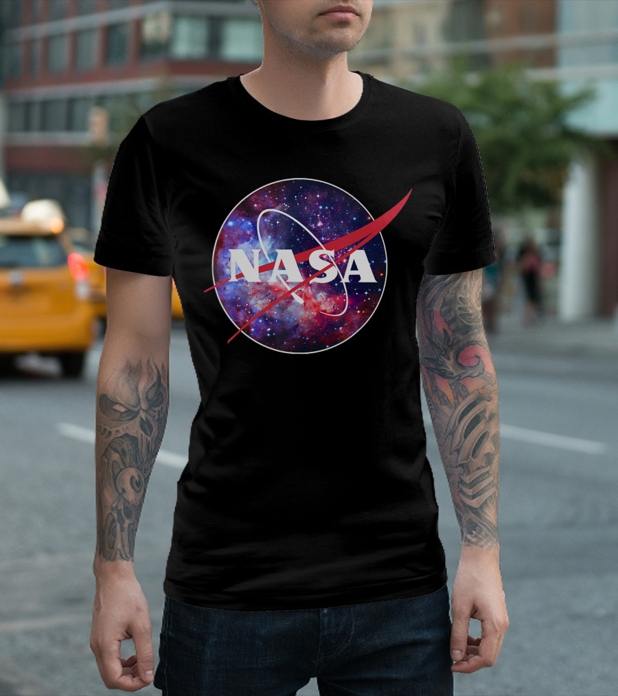 NASA Galaxy Logo Purple Pink Mix T-Shirt