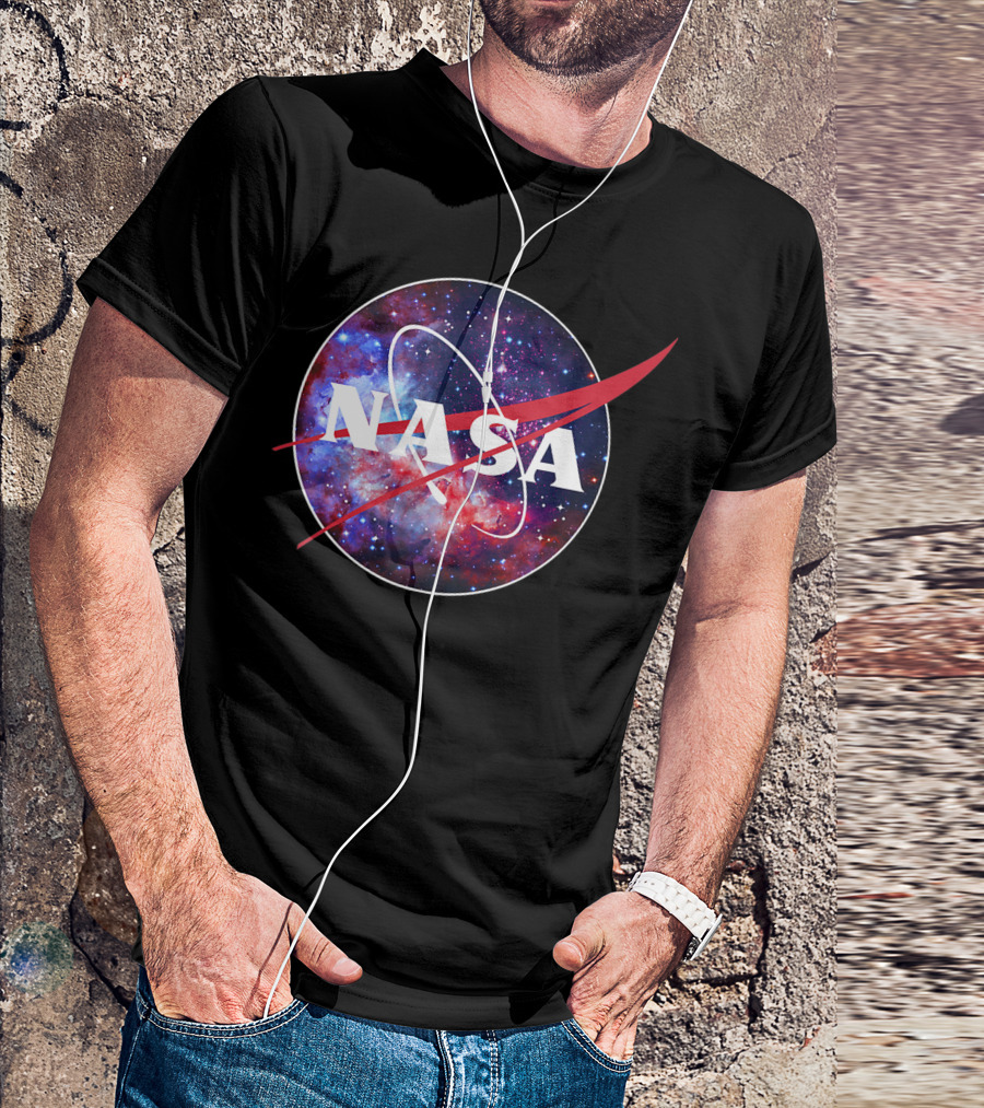 NASA Galaxy Logo Purple Pink Mix T-Shirt