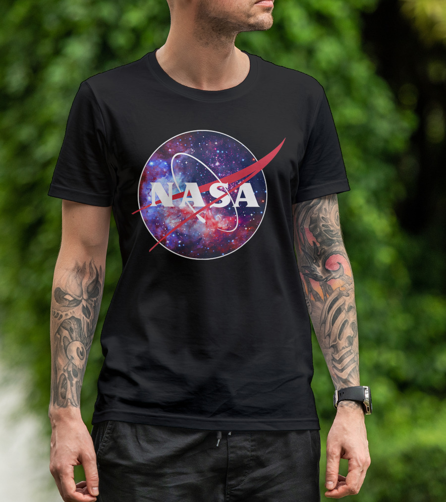 NASA Galaxy Logo Purple Pink Mix T-Shirt