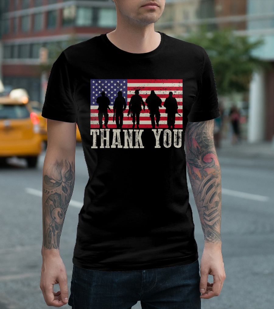 American Flag Thank You Soldier T-Shirt