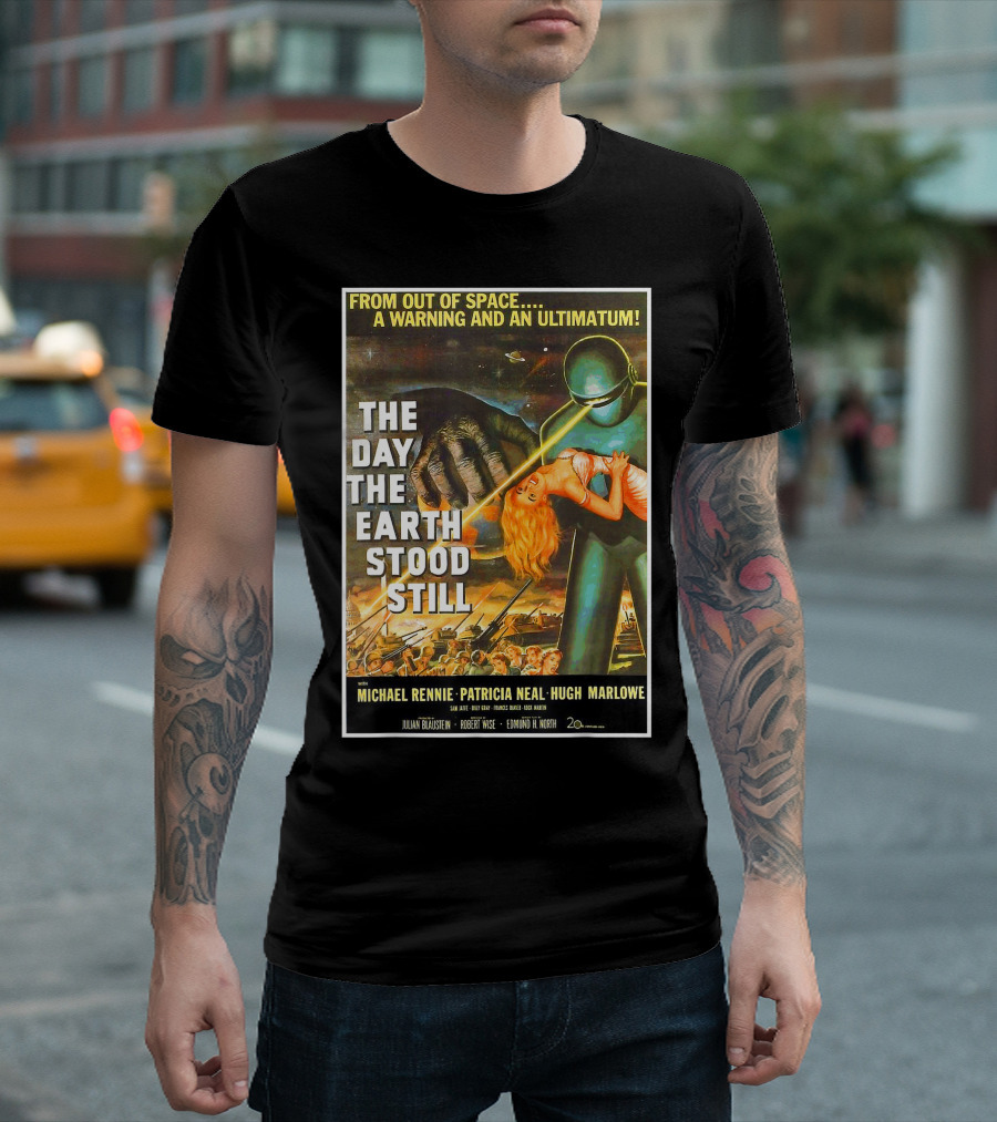 The Day The Earth Stood Still Sci Fi Robot Space Invasion Warning Ultimatum T-Shirt