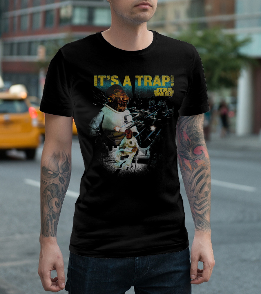 It's A Trap Star Wars Admiral Ackbar X Wing Battle Scene T-Shirt