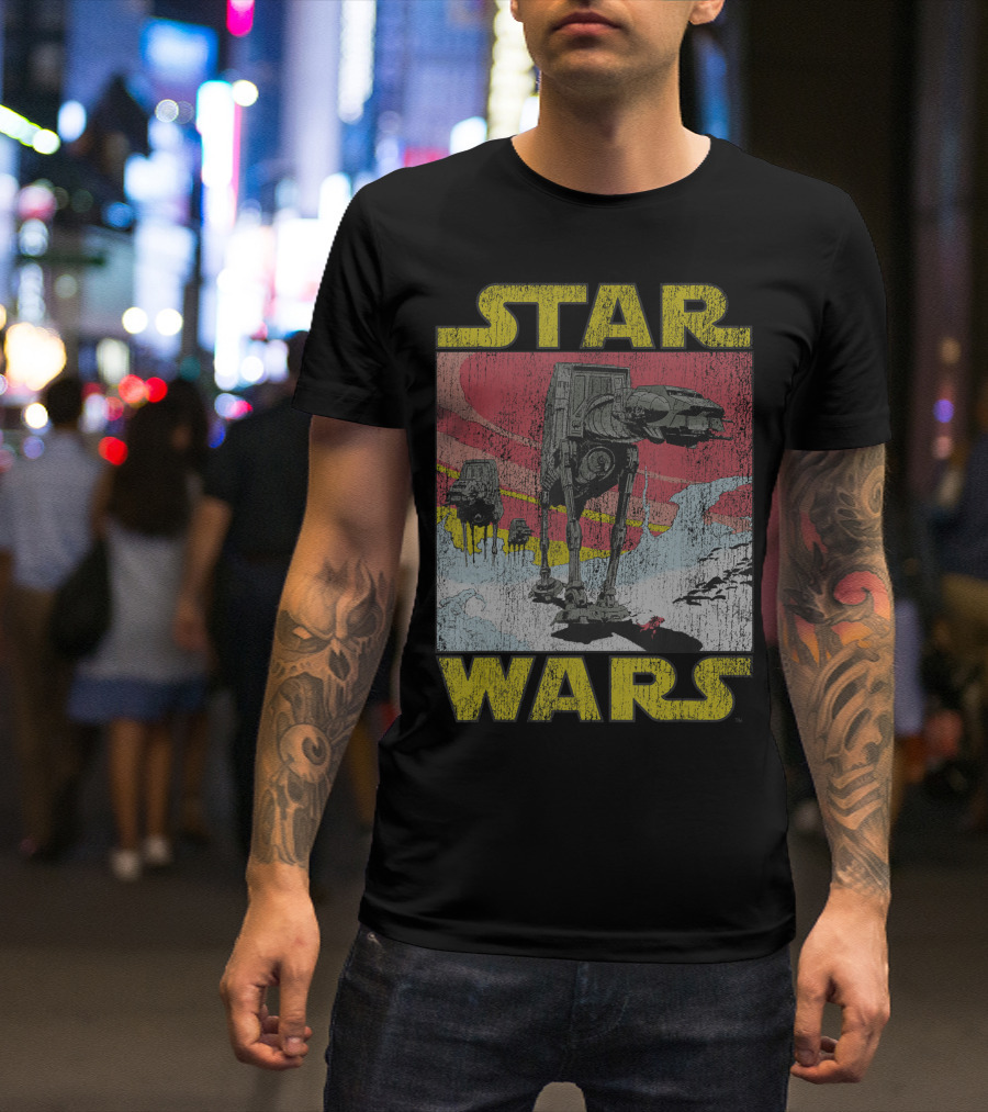 Star Wars AT-AT Walker Sunset Scene T-Shirt