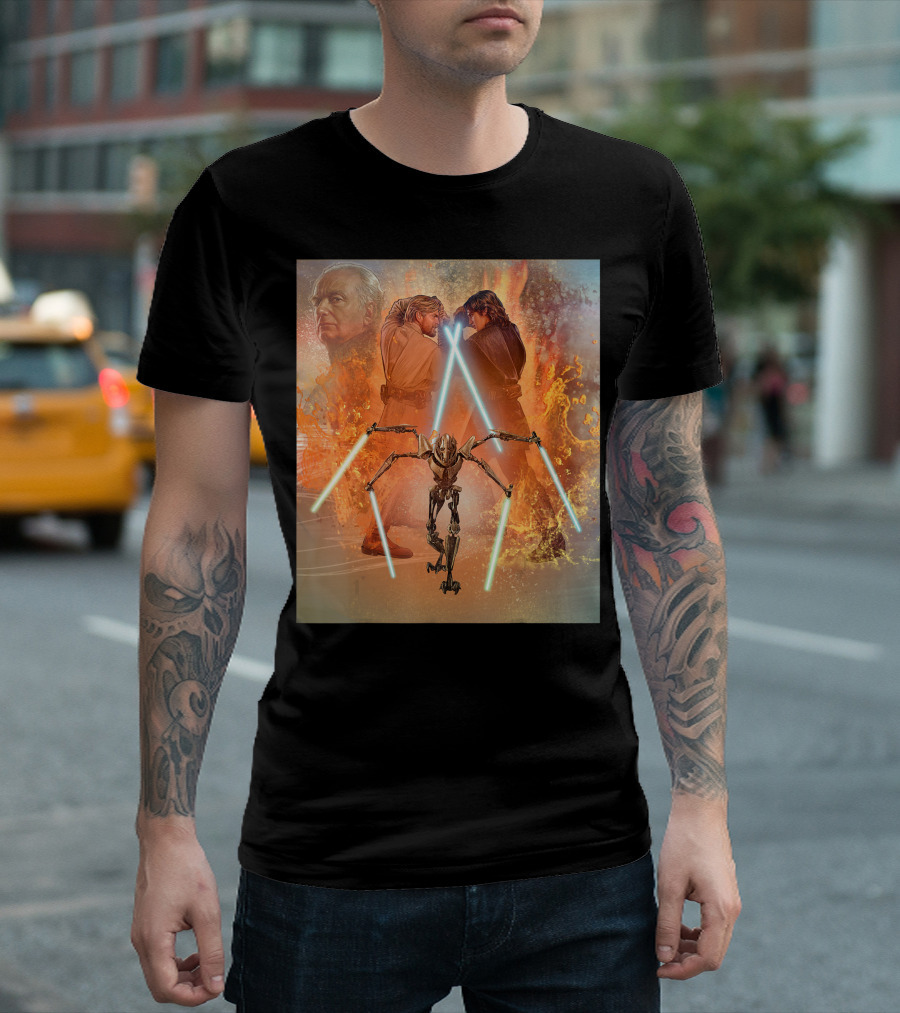 Star Wars Celebration Revenge Of The Sith Mural with General Grievous and Duel T-Shirt
