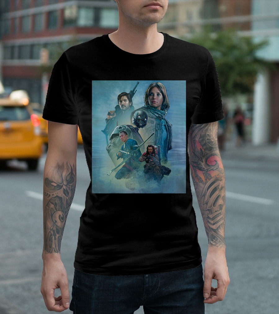 Star Wars Celebration Rogue One Mural Characters Collage T-Shirt