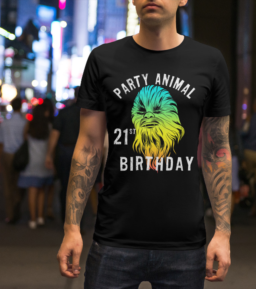 Star Wars Chewie Party Animal 21st Birthday T-Shirt
