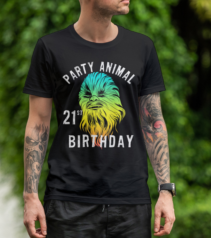 Star Wars Chewie Party Animal 21st Birthday T-Shirt
