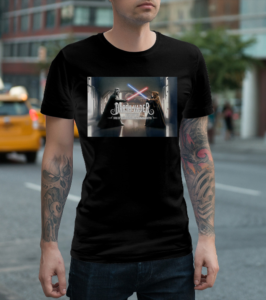 Star Wars Darth Vader Obi Wan Kenobi Duel I Was But the Learner Now I Am the Master T-Shirt