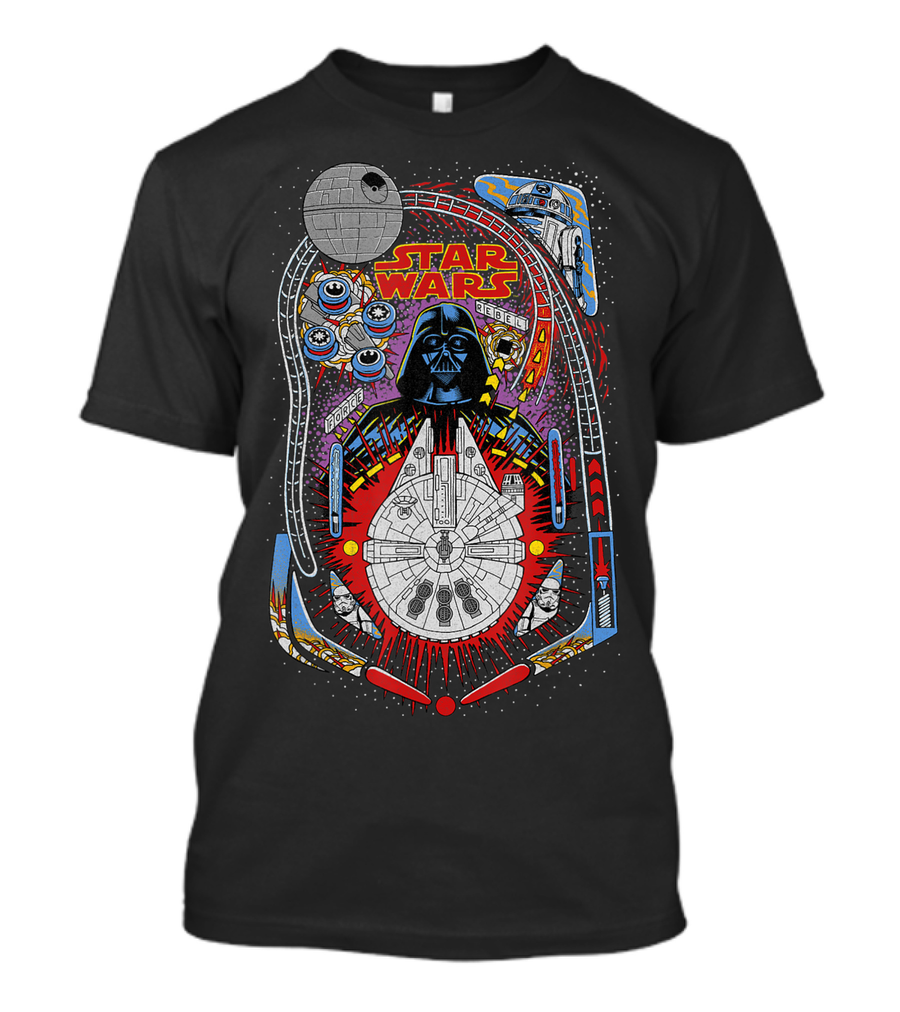 Star Wars Darth Vader Death Star Pinball Machine Retro Arcade T-Shirt