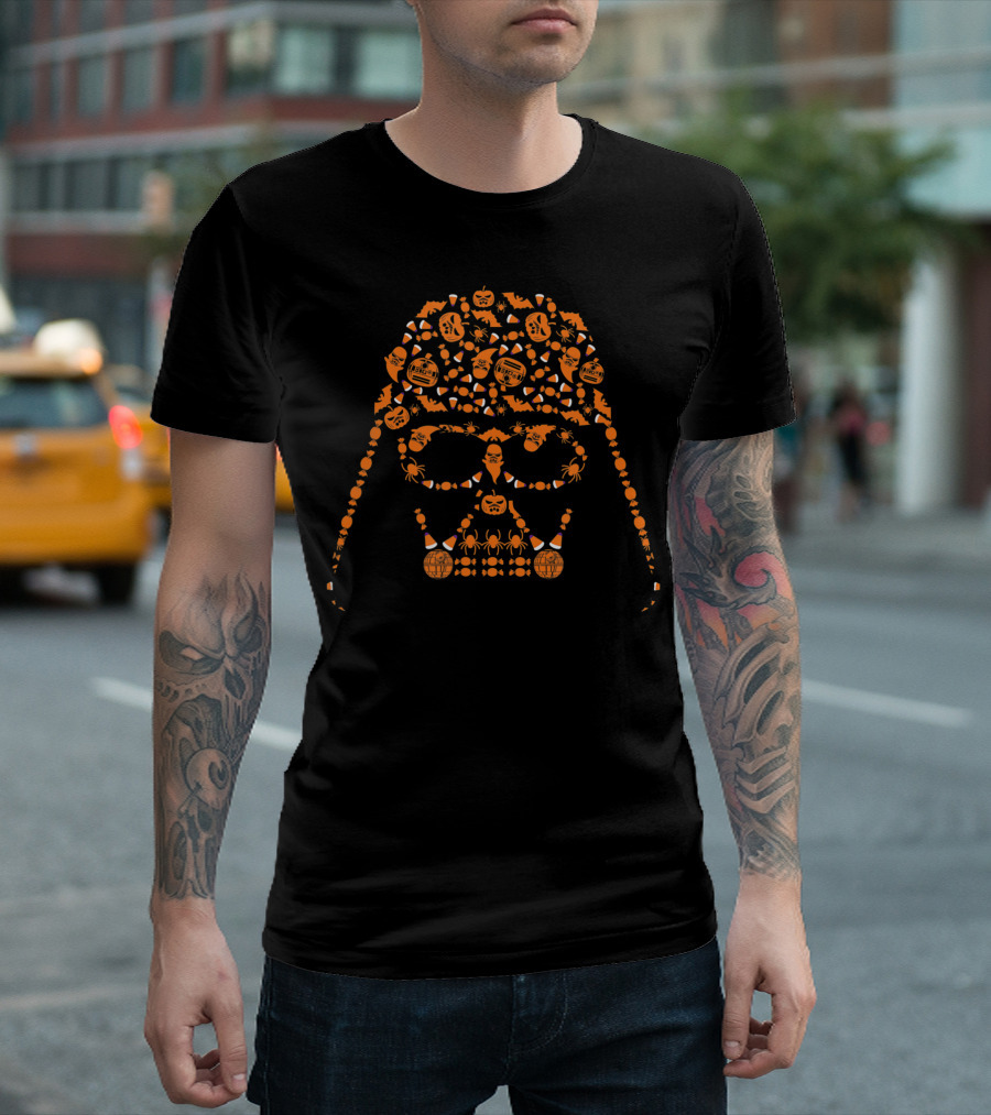 Star Wars Darth Vader Halloween Candy Skulls Pumpkins Spiders T-Shirt