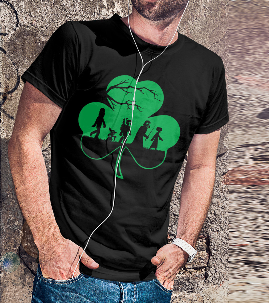 Star Wars Characters Shamrock Shaped Irish T-Shirt