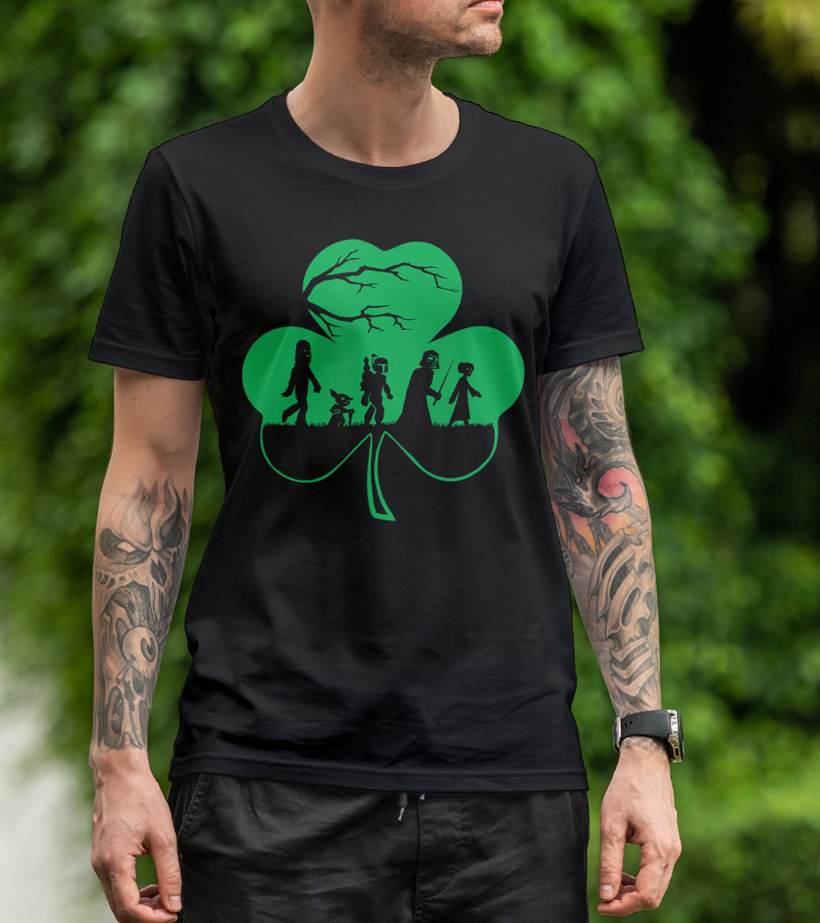 Star Wars Characters Shamrock Shaped Irish T-Shirt