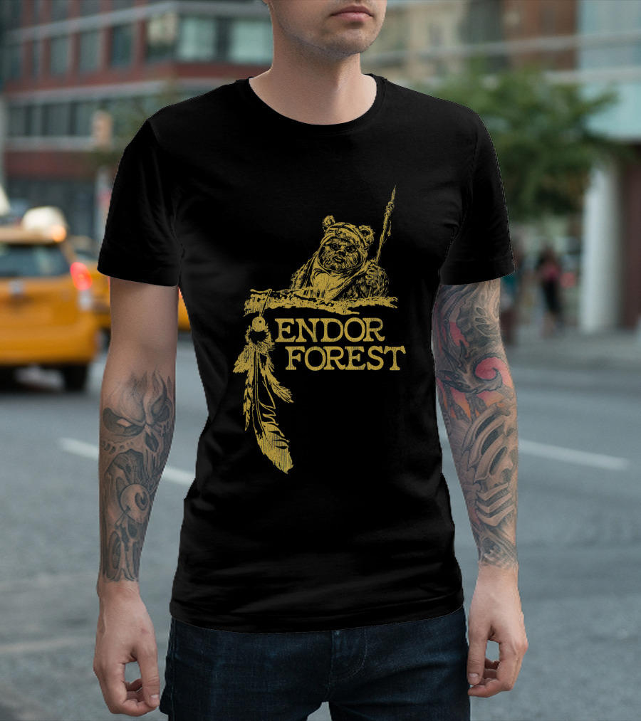 Endor Forest Ewok Star Wars Feather Spear Iconic T-Shirt