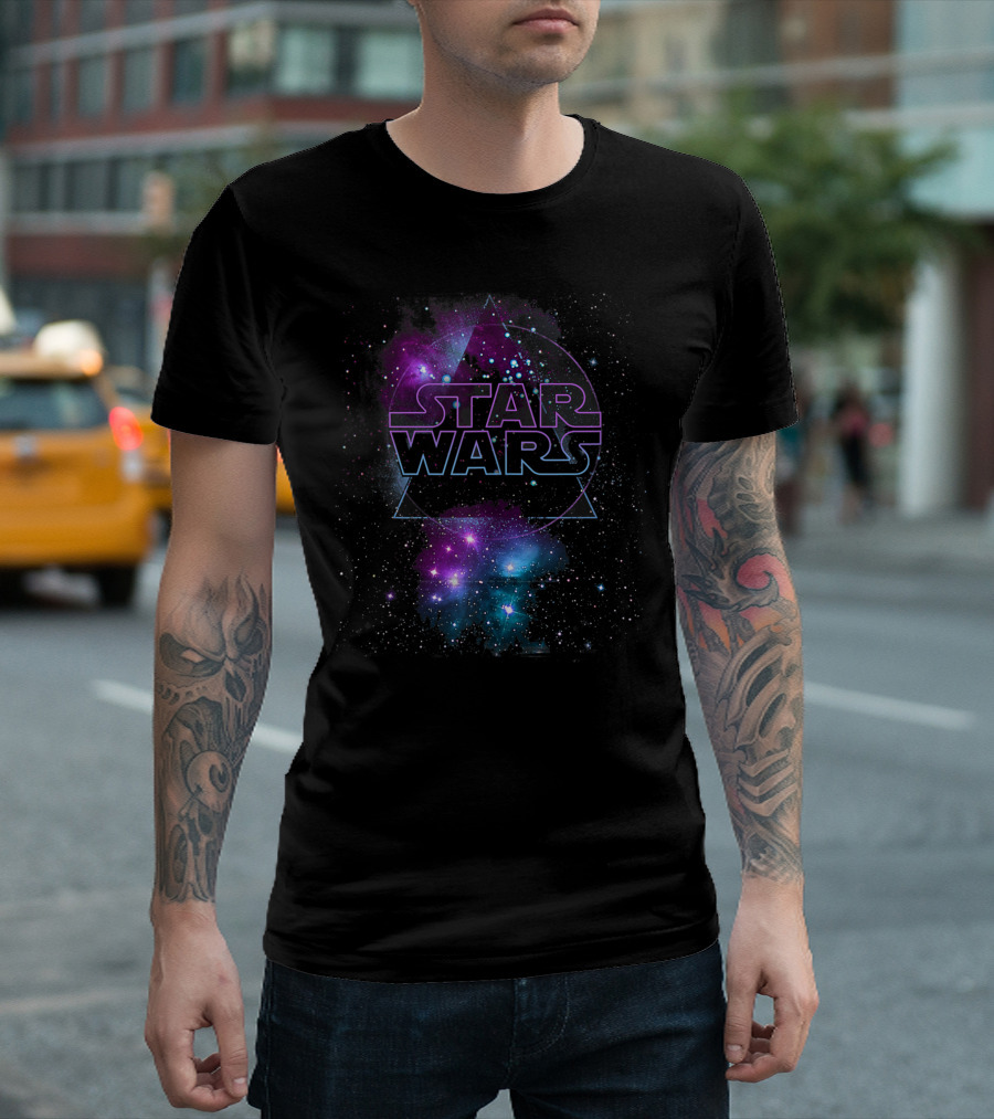 Star Wars Cosmic Galaxy Geometric Paint Splatter T-Shirt