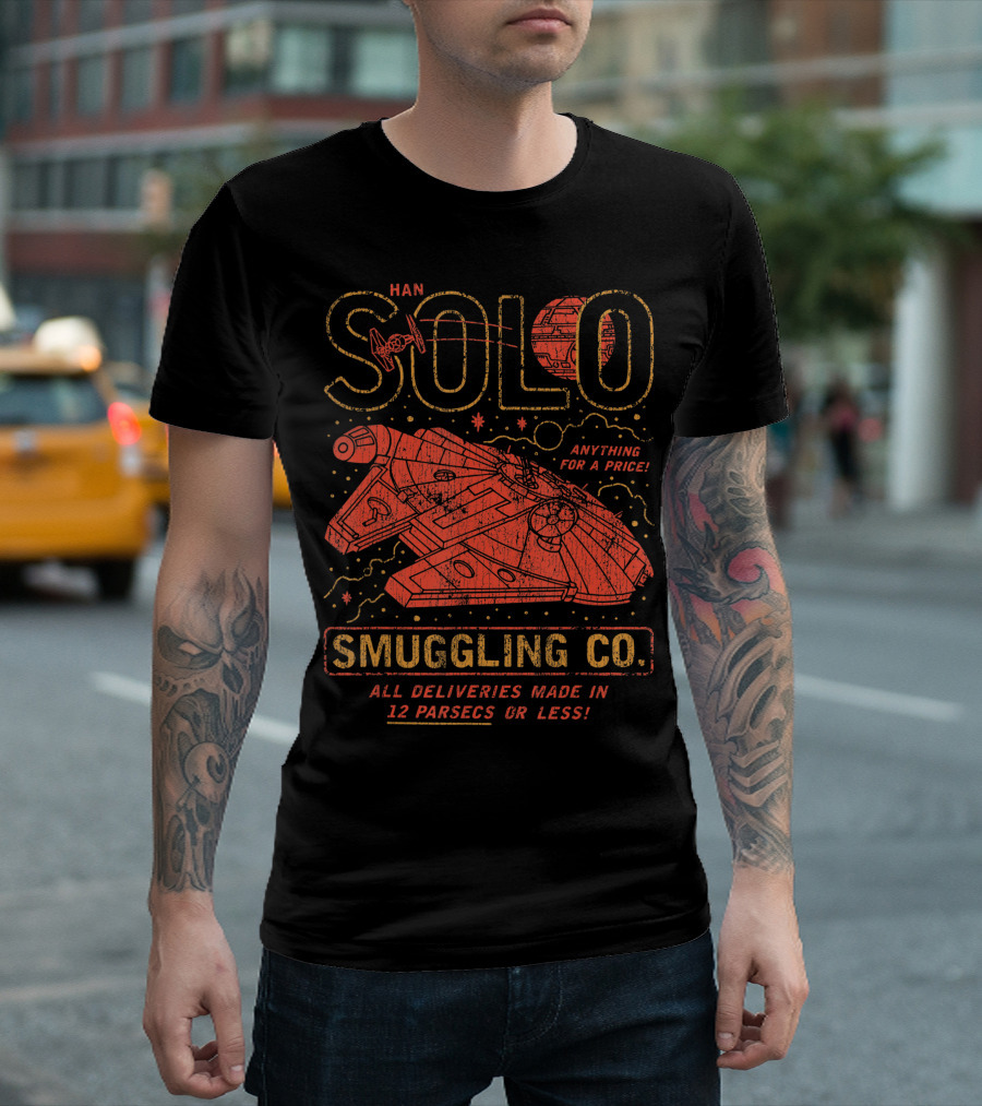 Han Solo Smuggling Co Anything For A Price All Deliveries In 12 Parsecs Or Less T-Shirt