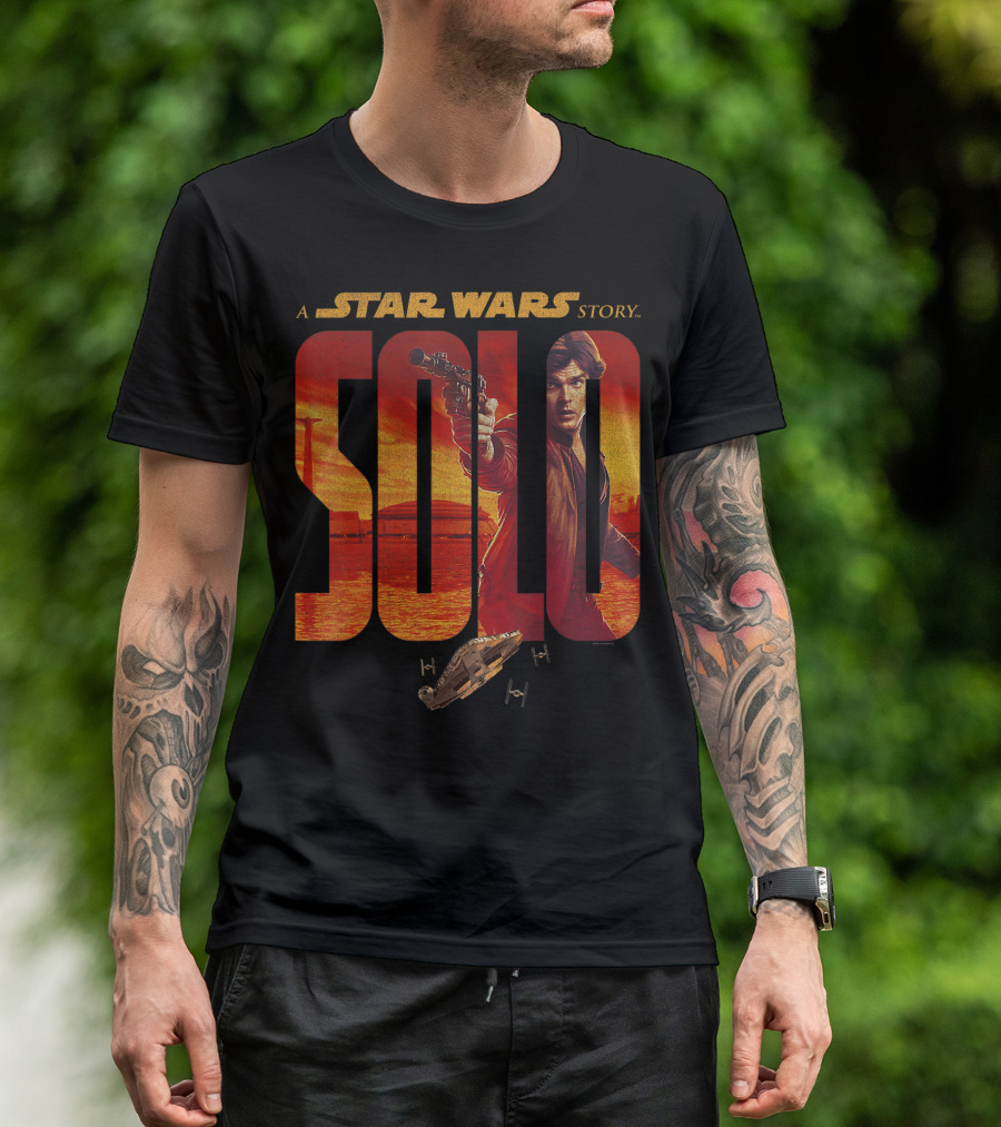 Star Wars Solo Han A Star Wars Story Silhouette Spaceship Scene T-Shirt