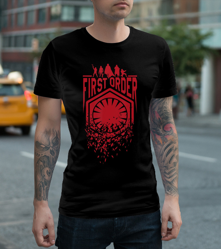 First Order Red Fracture Star Wars Last Jedi Characters T-Shirt