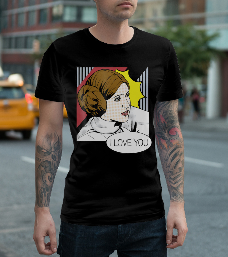 Star Wars Leia I Love You Pop Art 9C T-Shirt