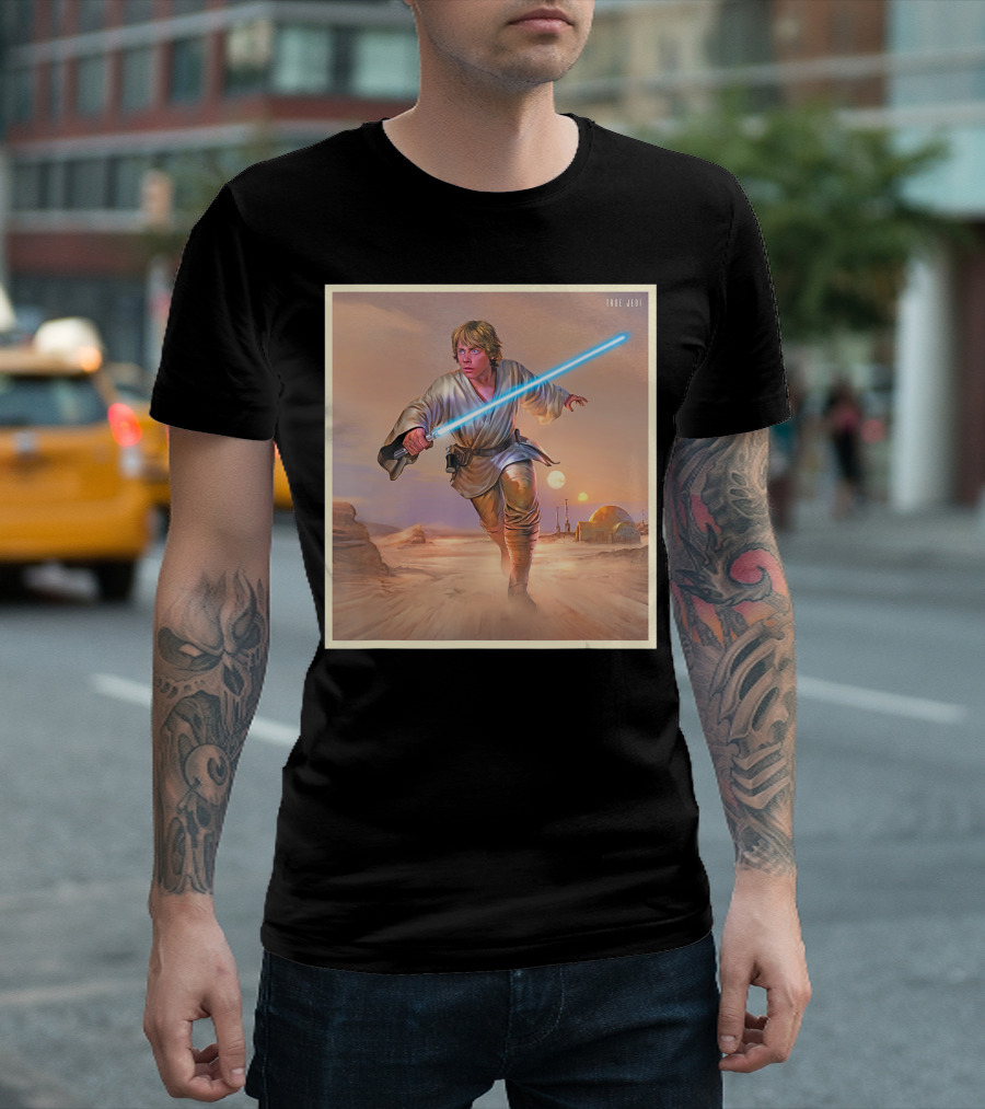 True Jedi Star Wars Luke Skywalker Lightsaber Desert Scene T-Shirt