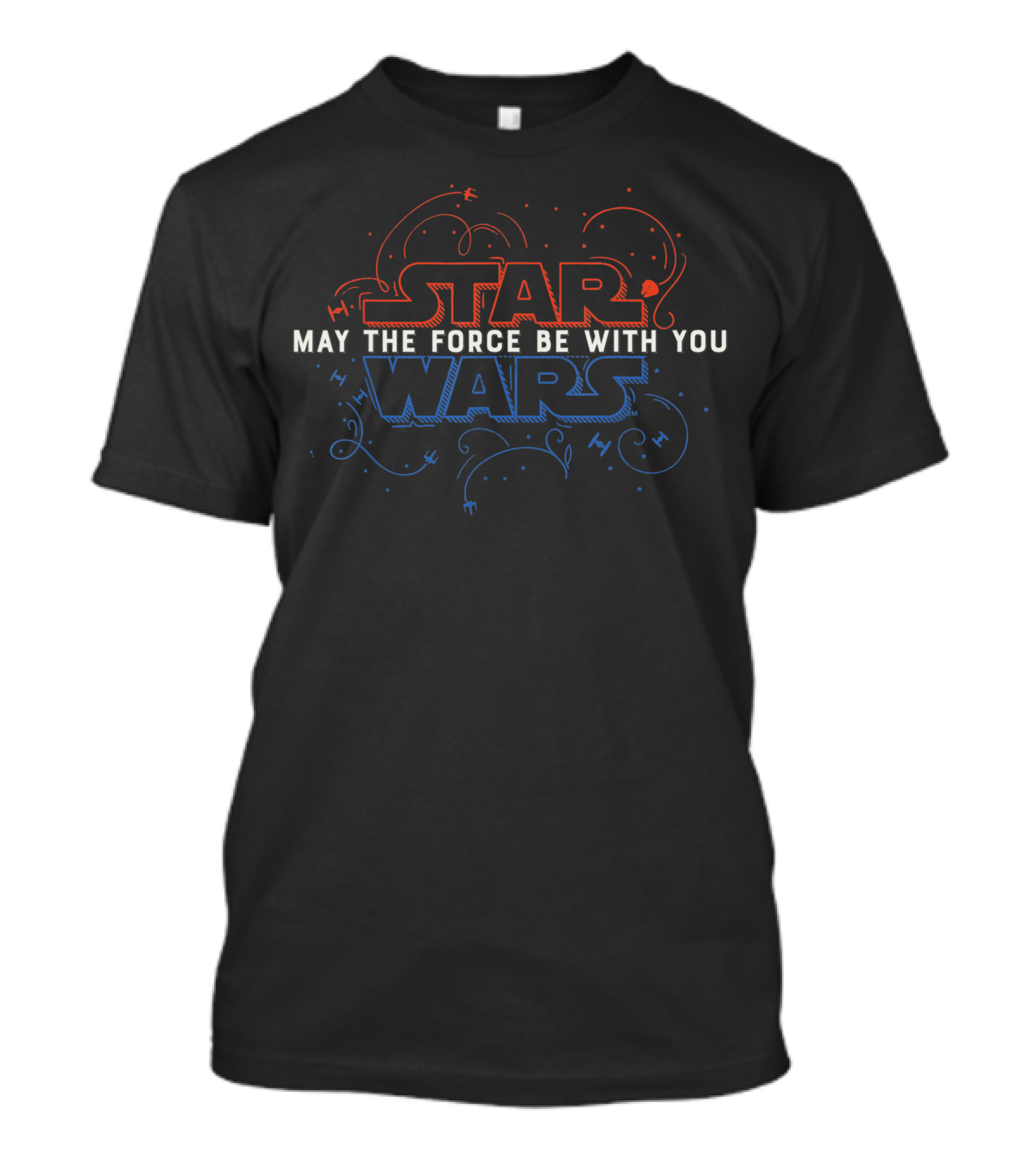 Star Wars May The Force Be With You Fourth Of July Celebration Red White Blue T-Shirt